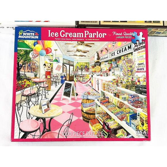 Puzzle Lot 1000 & 500 pieces Statue of Liberty National Parks Ice Cream Parlor - Picture 2 of 4
